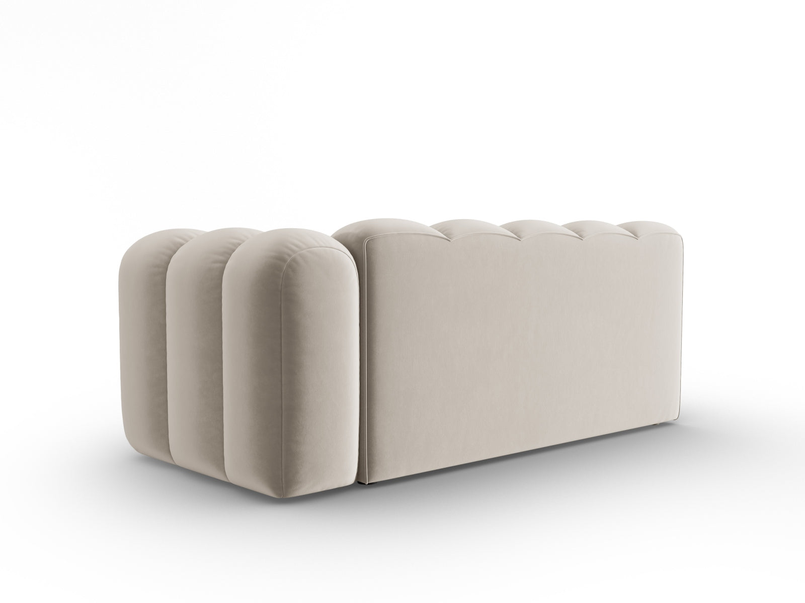 Elegantes, modulares Sofa in Veloursbeige, 3-Sitzer, rechtsseitig, von Micadoni – perfekt für zeitgemäße Inneneinrichtungen.