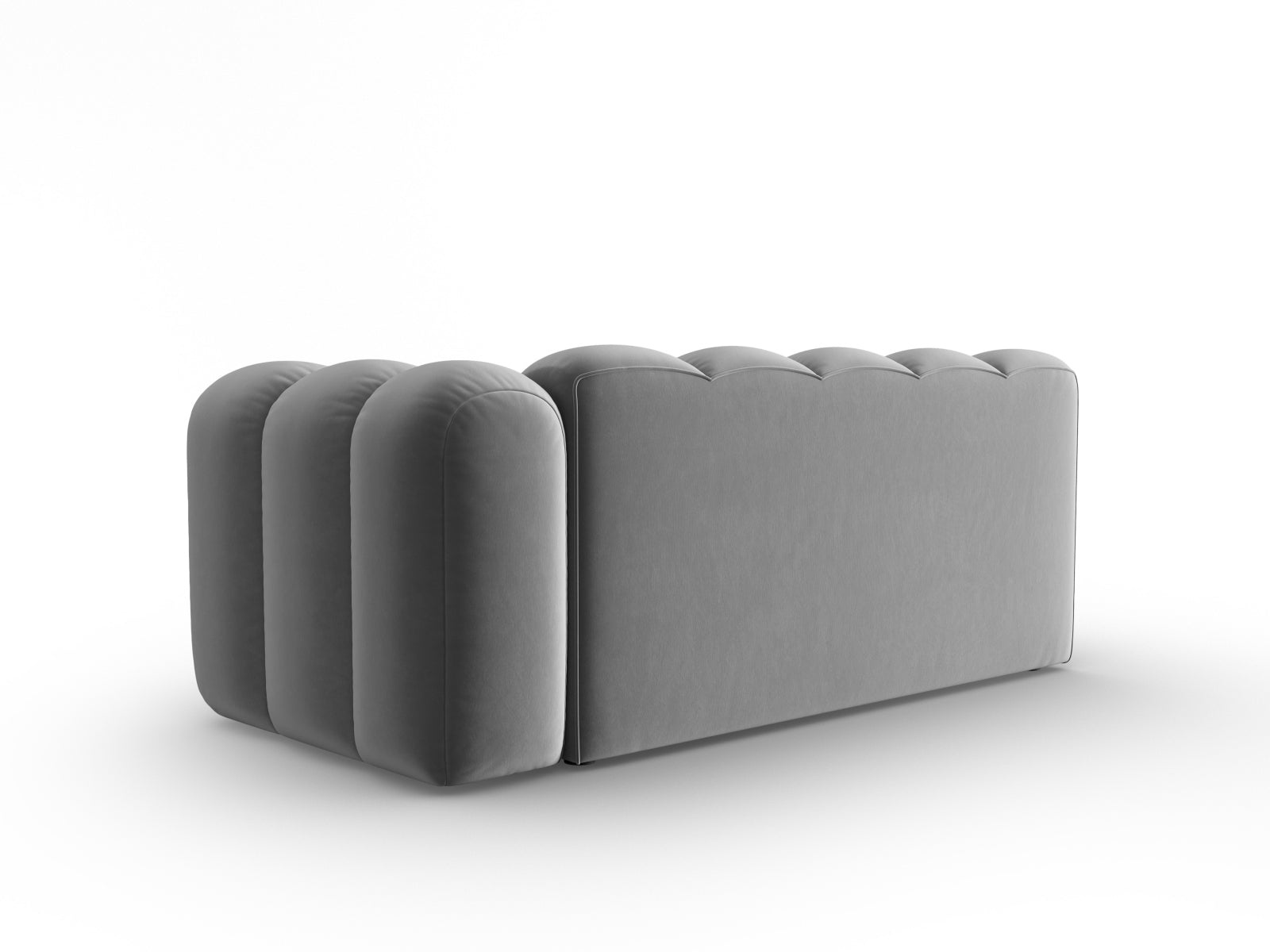 Modulares 3-Sitzer Sofa in grauem Velours, rechtsseitig, von Micadoni, perfekt für moderne und elegante Wohnkonzepte.