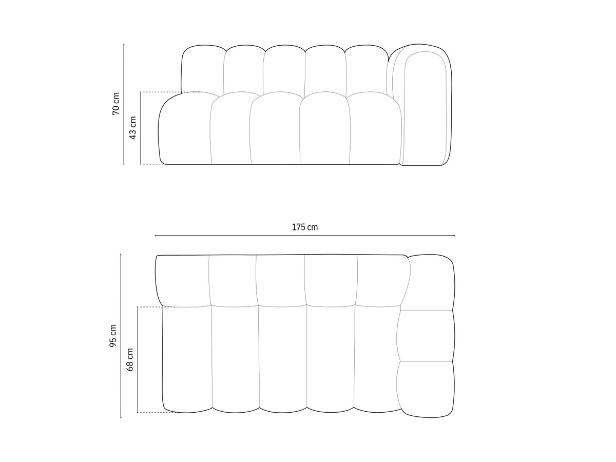Lupine Velour Modular Sofa rechts 3 Sitzer in Yellow-Salvador präsentiert im Onlineshop von KAQTU Design AG. Modulares Sofa ist von Micadoni
