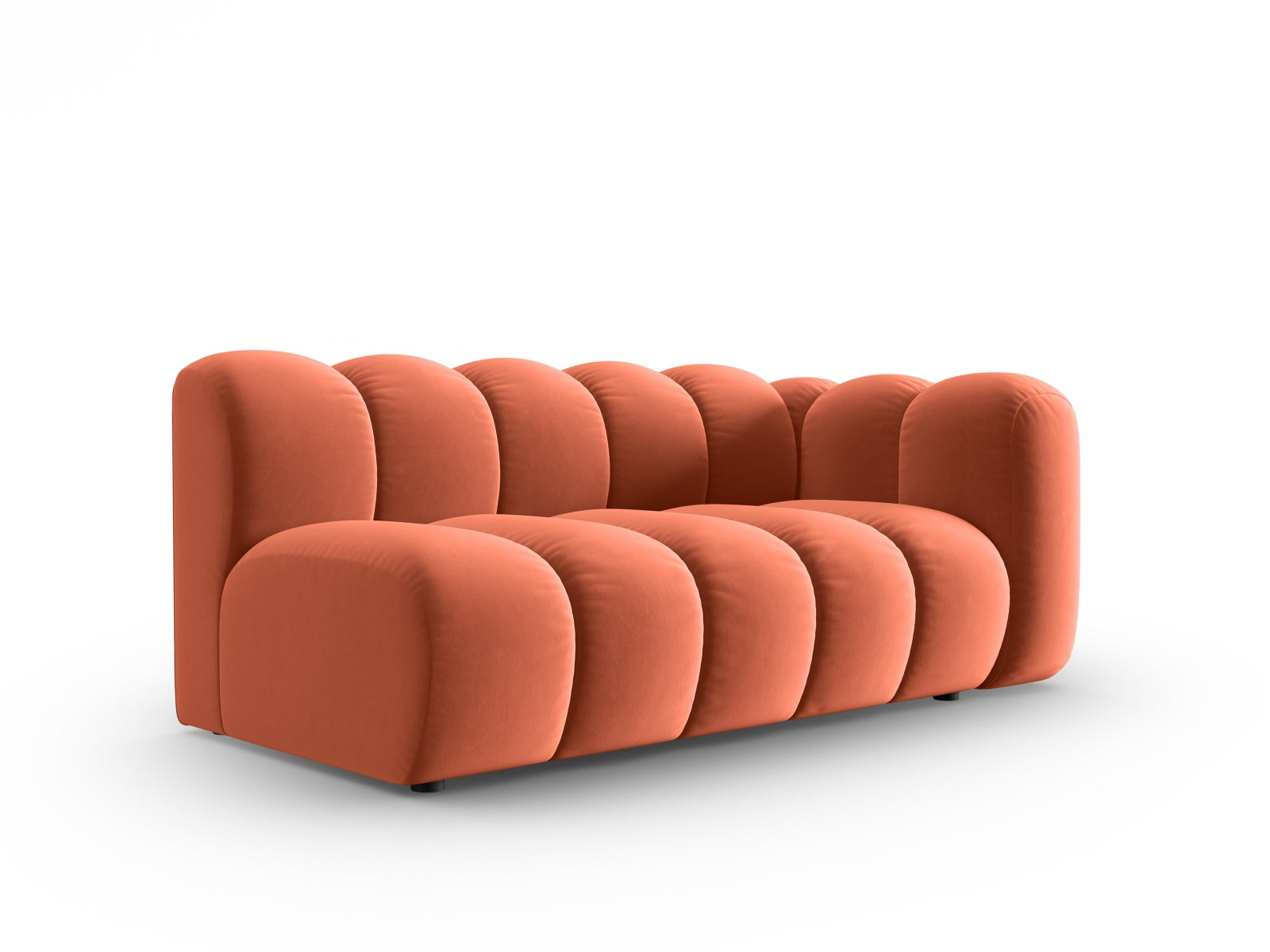 Elegantes Lupine Velour Modular Sofa in Coral-Salvador, 3-Sitzer, rechts, ideal für stilvolle Wohnräume, erhältlich bei KAQTU Design AG.