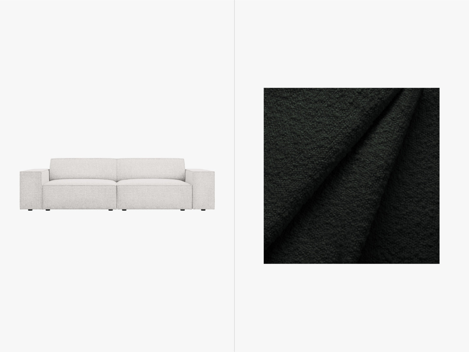 Jodie Boucle modulares Sofa 3 Sitzer in Black-Baloo präsentiert im Onlineshop von KAQTU Design AG. 3er Sofa ist von Micadoni