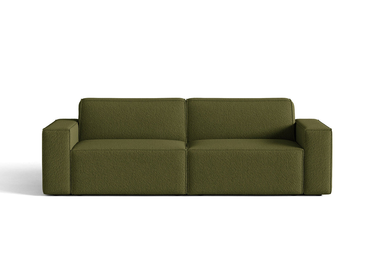 Jodie Boucle modulares Sofa 3 Sitzer in Dark Olive Green-Baloo präsentiert im Onlineshop von KAQTU Design AG. 3er Sofa ist von Micadoni