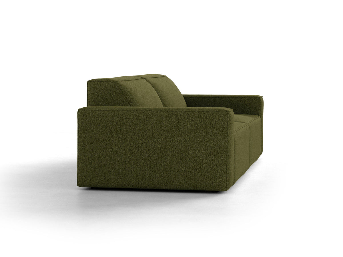 Jodie Boucle modulares Sofa 3 Sitzer in Dark Olive Green-Baloo präsentiert im Onlineshop von KAQTU Design AG. 3er Sofa ist von Micadoni