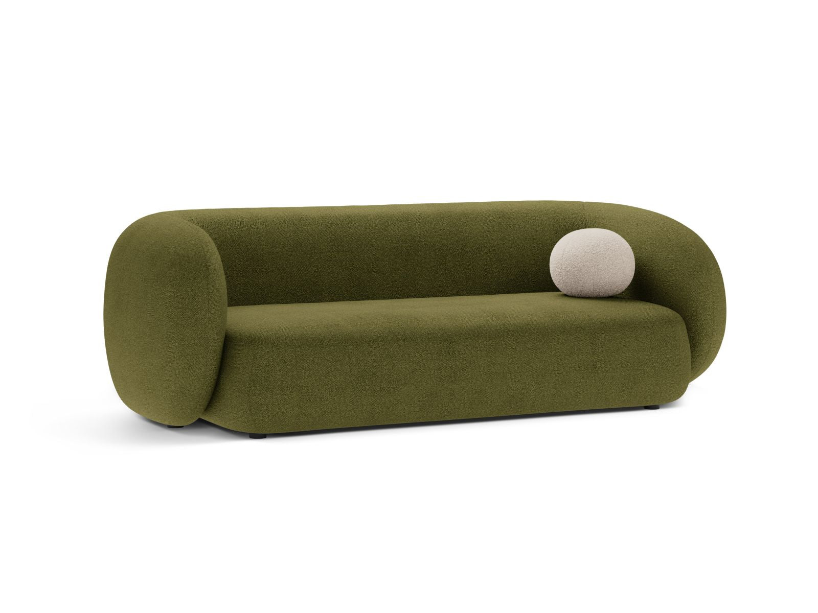 Elegantes 3-Sitzer Sofa Kate in dunklem Olivgrün, ideal für moderne Wohnräume, präsentiert von Micadoni.