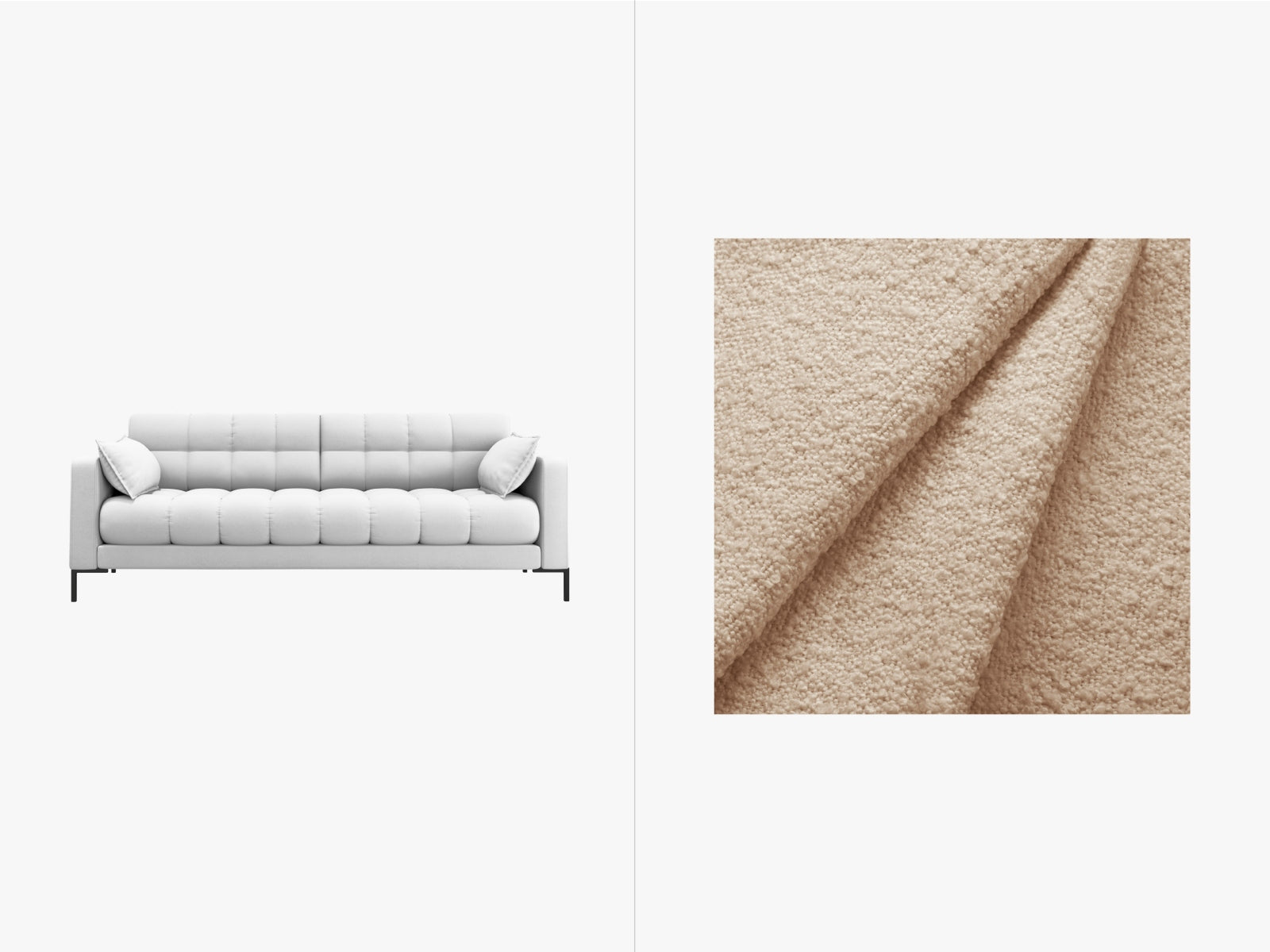 Mamaia Sofa 3 Sitzer in Beige/Schwarz-Baloo präsentiert im Onlineshop von KAQTU Design AG. 3er Sofa ist von Micadoni