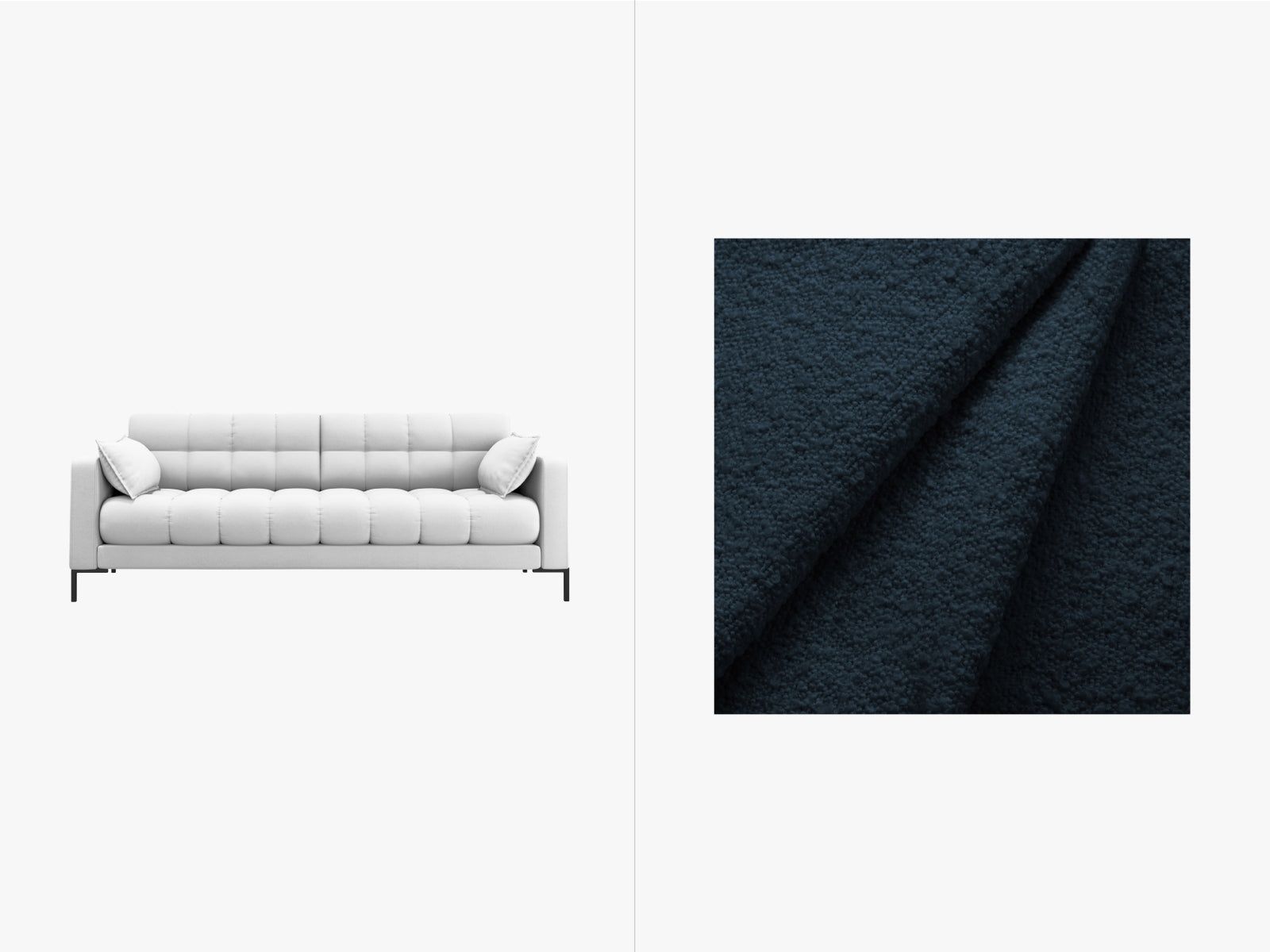 Mamaia Sofa 3 Sitzer in Dark Blue/Schwarz präsentiert im Onlineshop von KAQTU Design AG. 3er Sofa ist von Micadoni