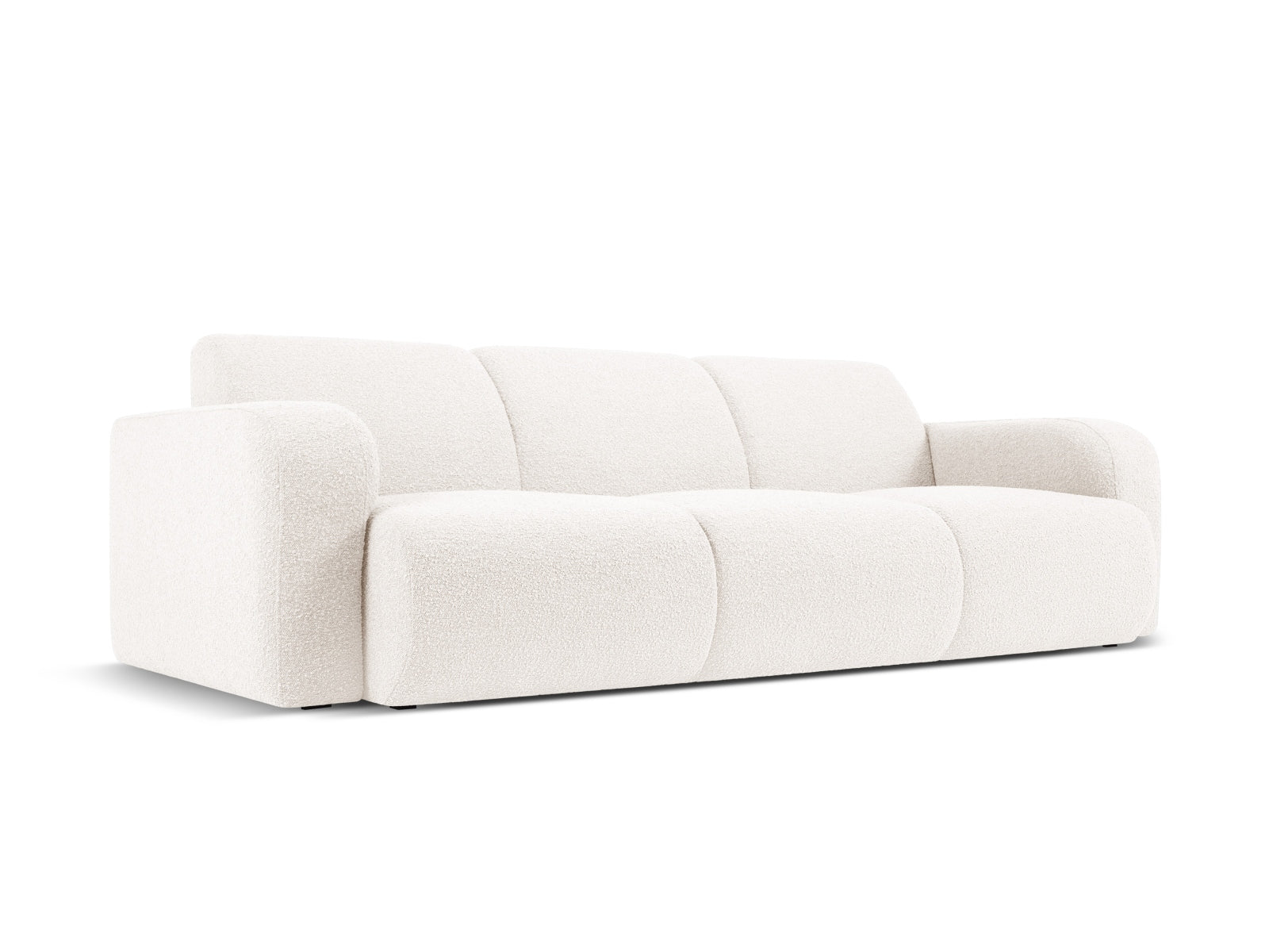 Elegantes Molino Boucle Sofa für 3 Personen in stilvollem Weiß, ideal für moderne Wohnräume, erhältlich bei KAQTU Design AG.