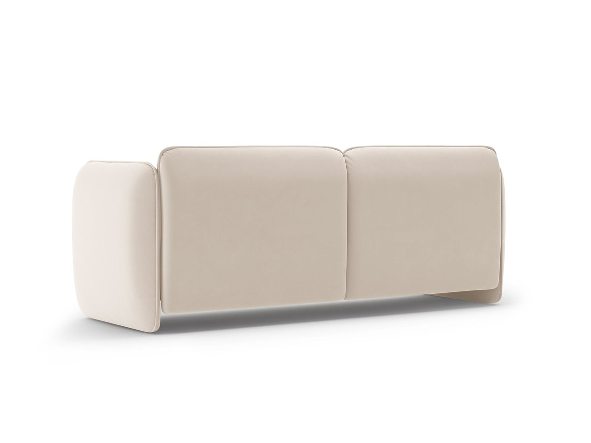 Kobaltblaues 3er Sofa Georgia von Micadoni mit Samtvelours-Bezug, schwarzen Kunststoffbeinen und gepolsterten Armlehnen als Sitzfläche.