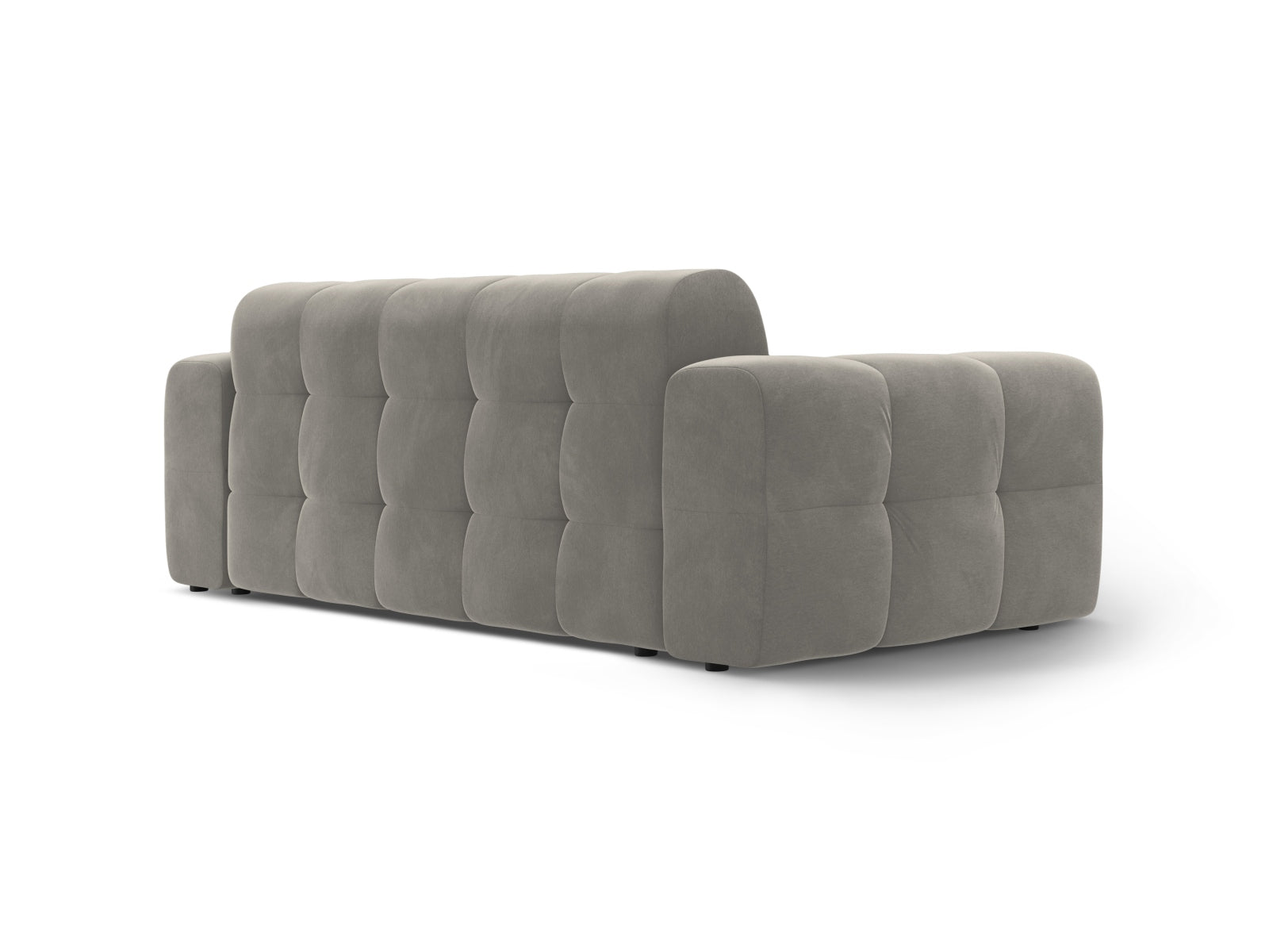 Elegantes 3-Sitzer Sofa Kendal in edlem Dunkelgrau aus luxuriösem Velours, ideal für stilvolle Wohnräume und entspannte Abende.
