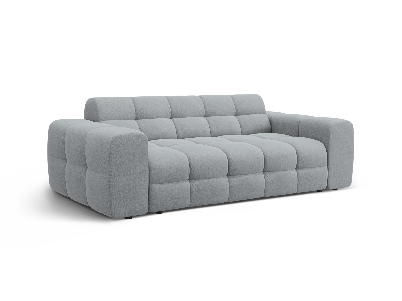 Modernes Kendal 3-Sitzer Sofa in edlem Platinum-Ottawa, perfekt für stilvolle Wohnzimmer und entspannte Stunden mit Freunden.