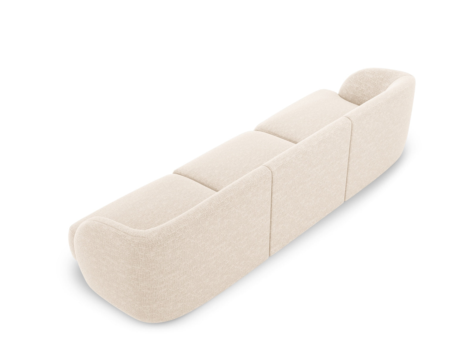 Modernes 3-Sitzer Sofa Miley in zartem Beige, perfekt für gemütliche Wohnzimmer. Hochwertige Materialien und stilvolles Design von Micadoni.