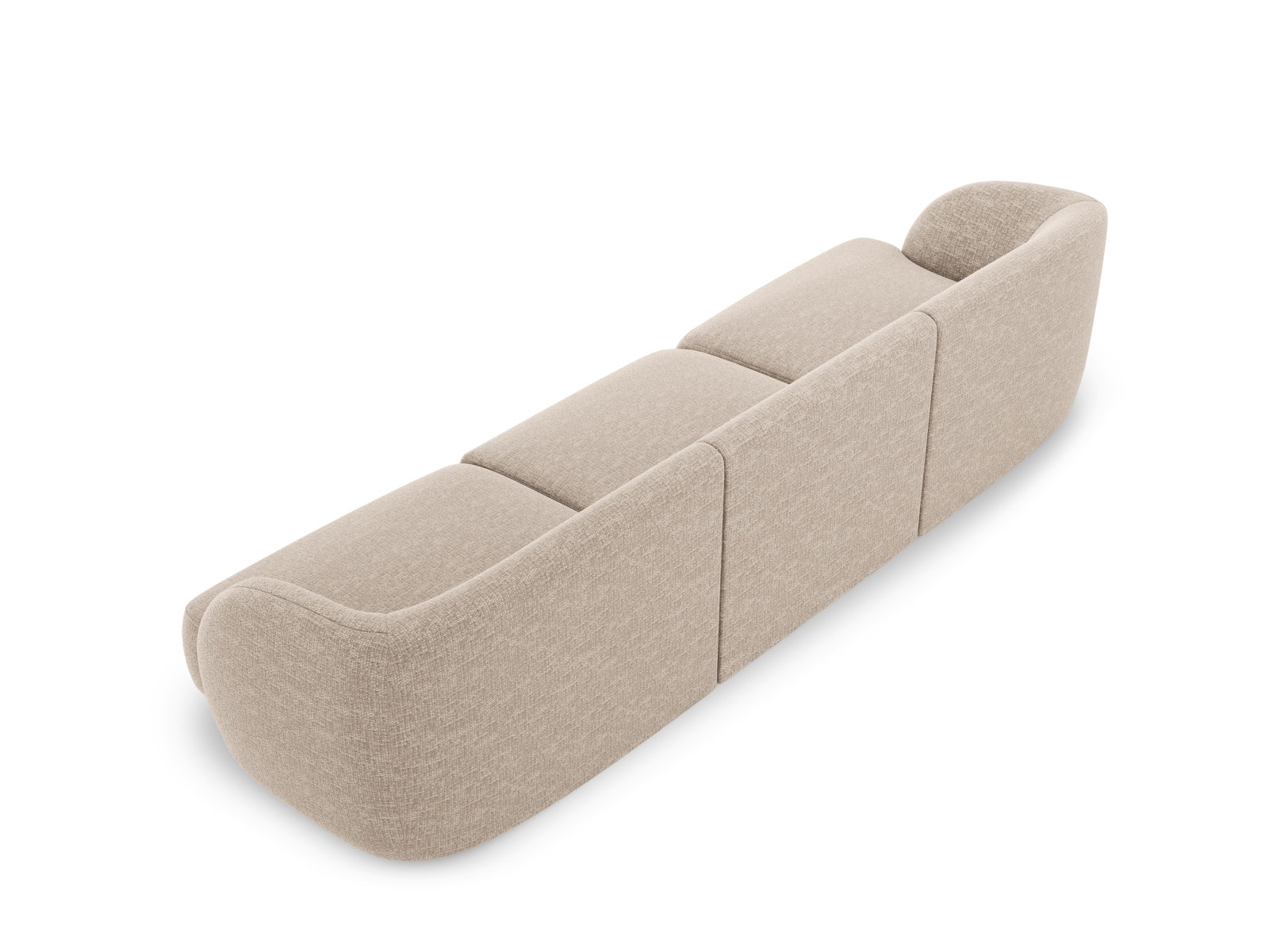 Modernes 3-Sitzer Sofa Miley in zartem Beige, perfekt für gemütliche Wohnzimmer. Hochwertige Materialien und stilvolles Design von Micadoni.