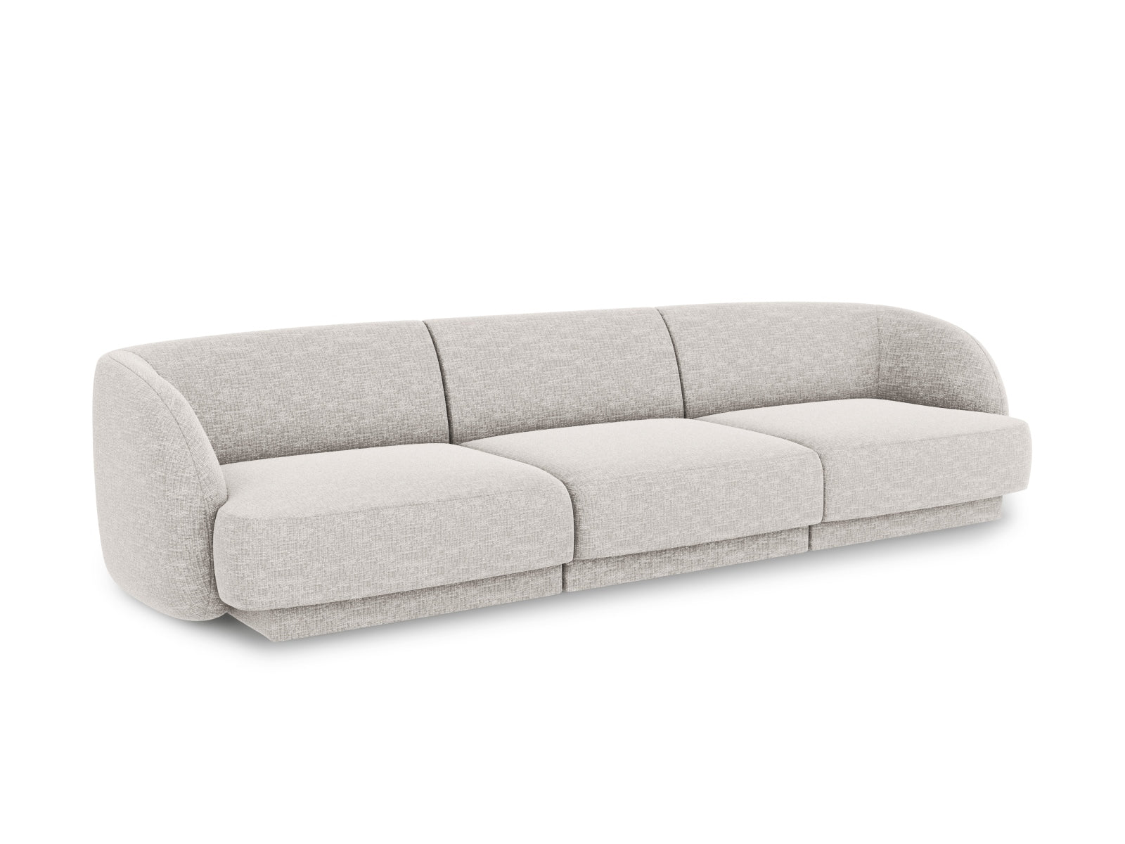 Elegantes Miley 3-Sitzer Sofa in hellem Grau von Micadoni, ideal für stilvolle Wohnräume und gemütliche Abende.
