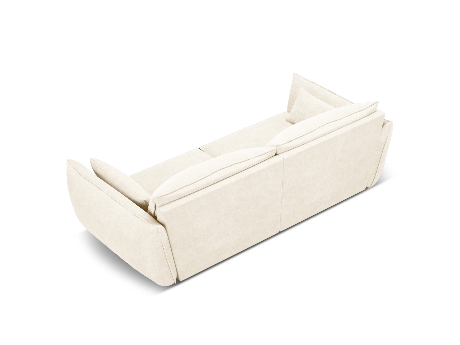 Modernes 3-Sitzer Sofa Kaelle in sanftem Beige, perfekt für gemütliche Wohnzimmer und stilvolle Einrichtung, angeboten von Micadoni.