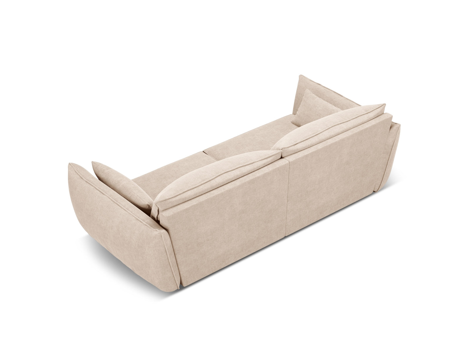 Modernes 3-Sitzer Sofa Kaelle in zartem Beige, perfekt für gemütliche Wohnzimmer und stilvolle Einrichtung, angeboten von Micadoni.
