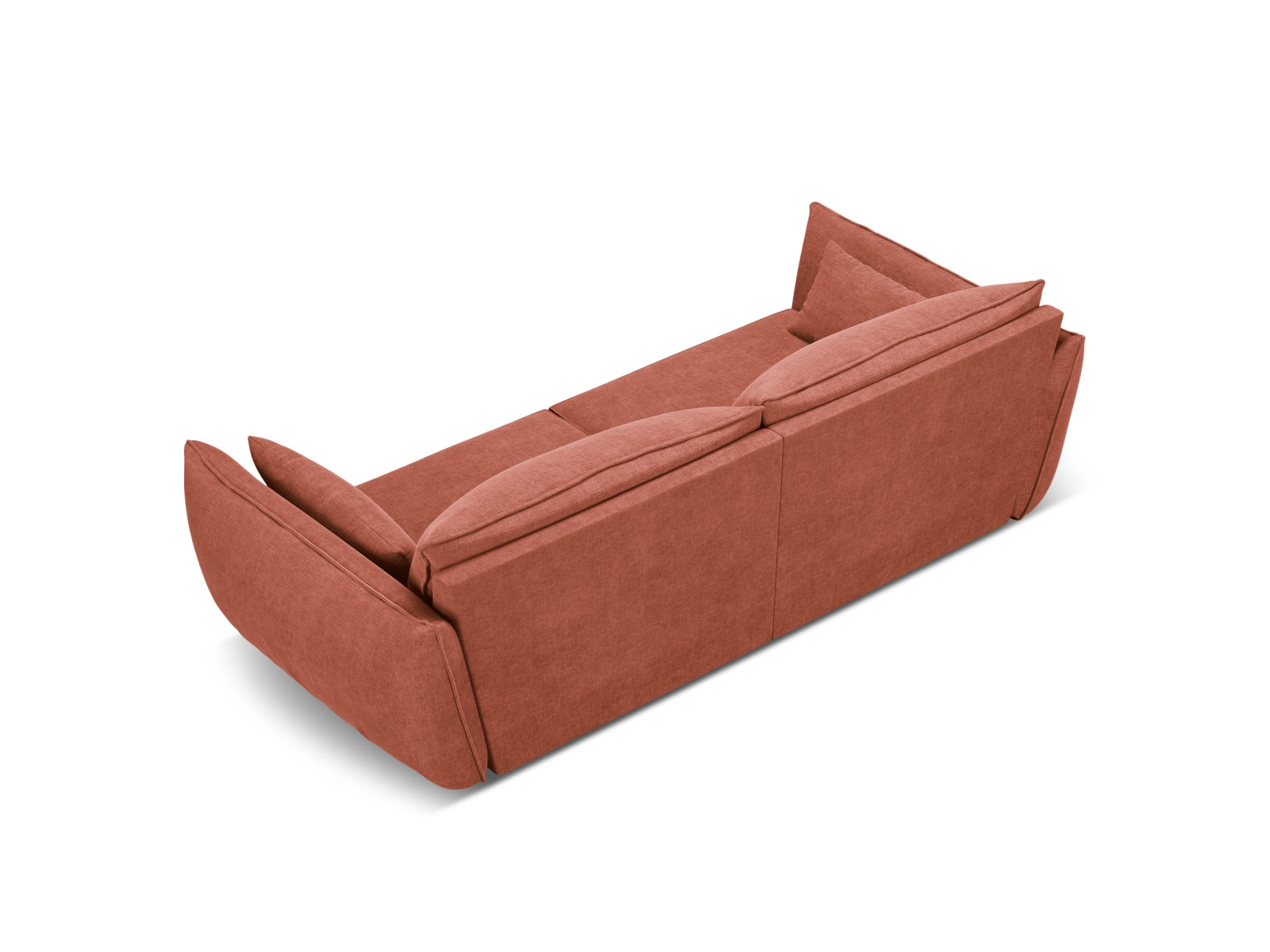 Stilvolles Kaelle 3-Sitzer Sofa in ansprechendem Terracotta, perfekt für moderne Wohnkonzepte. Hochwertige Materialien von Micadoni.