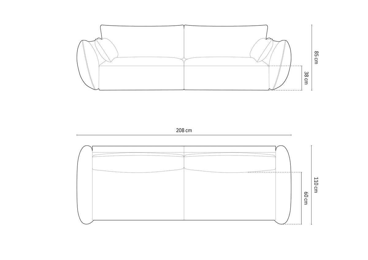 Kaelle Sofa 3 Sitzer in Light Grey-Over The Horizon präsentiert im Onlineshop von KAQTU Design AG. 3er Sofa ist von Micadoni