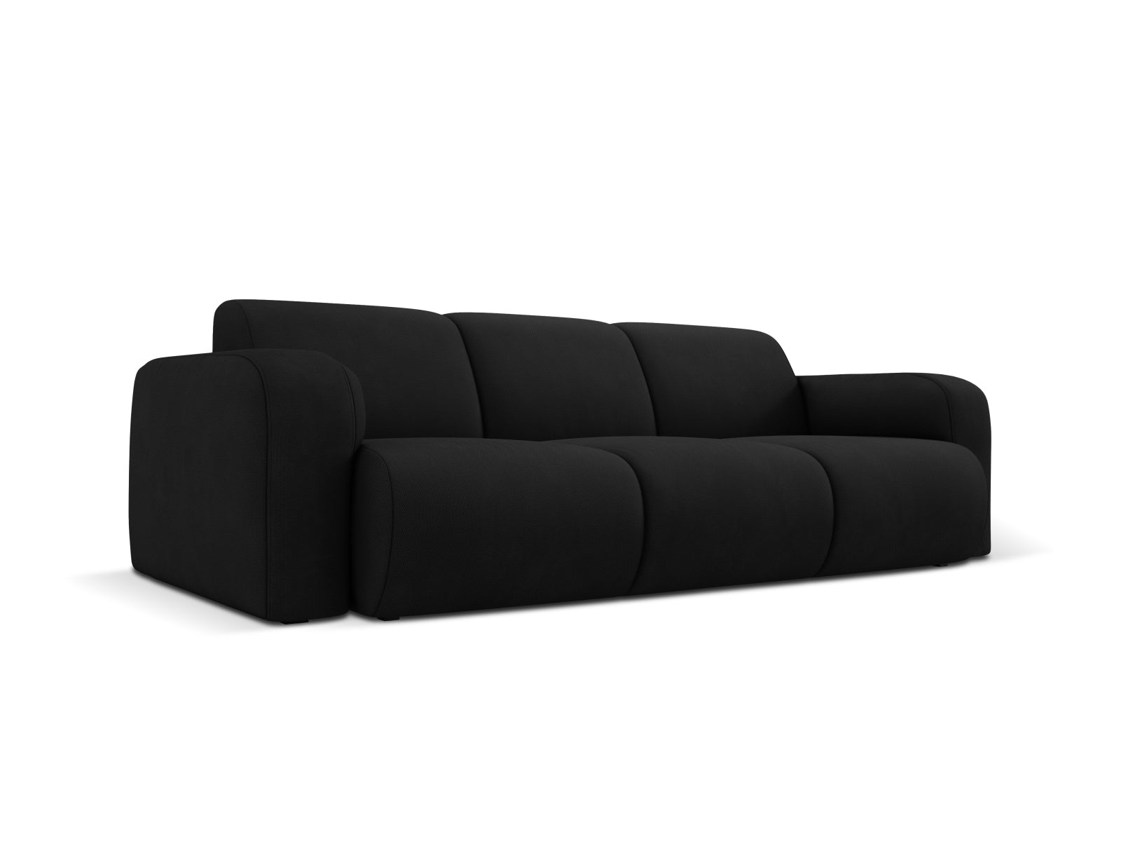 Modernes 3-Sitzer Sofa Molino in edlem Schwarz, perfekt für stilvolle Wohnzimmer, von Micadoni designt.