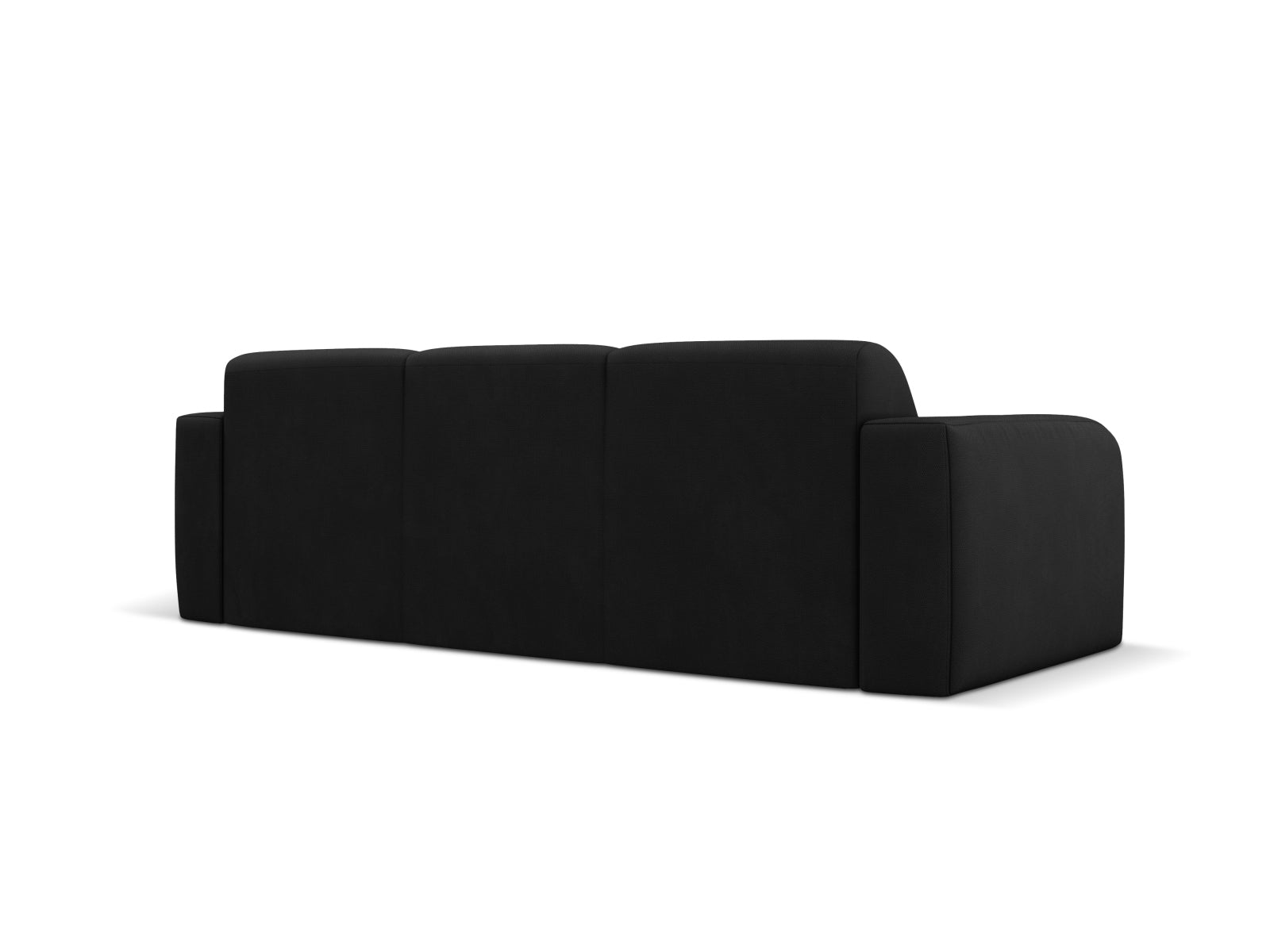 Elegantes 3-Sitzer Sofa Molino in zeitlosem Schwarz, ideal für moderne Wohnräume, entworfen von Micadoni.