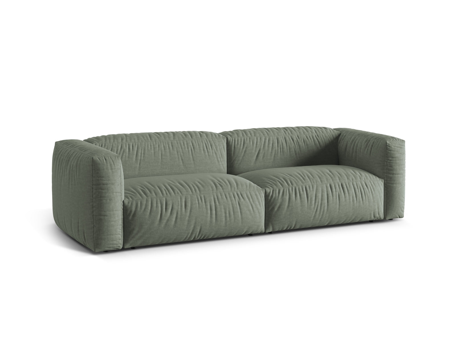 Elegantes Martina 3-Sitzer Sofa in Moss Green-Boston, ideal für modernes Wohnen. Modulares Design von Micadoni für vielseitige Raumgestaltung.