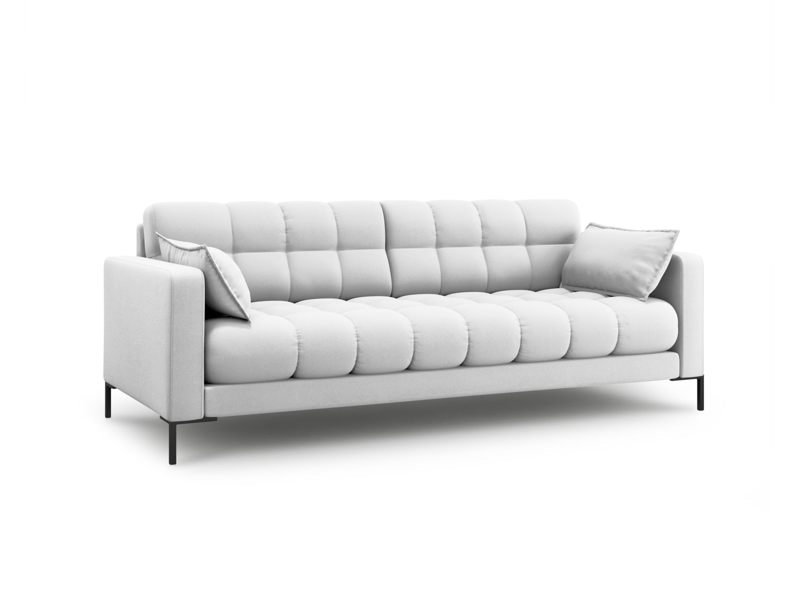 Elegantes Mamaia 3-Sitzer Sofa in Hellgrau und Schwarz, ideal für stilvolle Wohnräume. Hochwertige Verarbeitung von Micadoni.