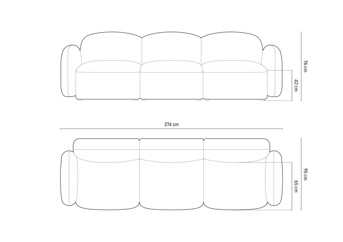 Blair Velour Sofa 3 Sitzer in Royal Blue-Casino präsentiert im Onlineshop von KAQTU Design AG. 3er Sofa ist von Micadoni
