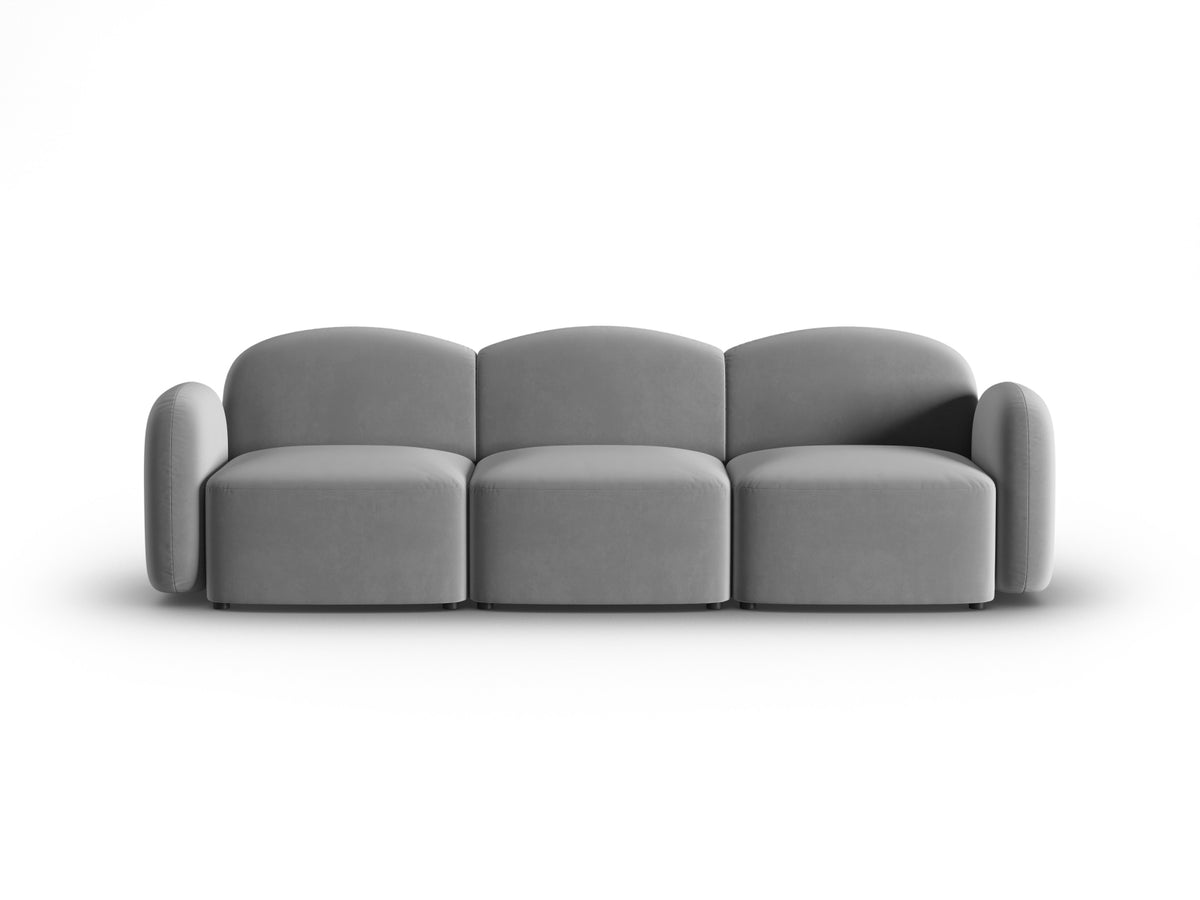 Blair Velour Sofa 3 Sitzer in Light Grey-Casino präsentiert im Onlineshop von KAQTU Design AG. 3er Sofa ist von Micadoni