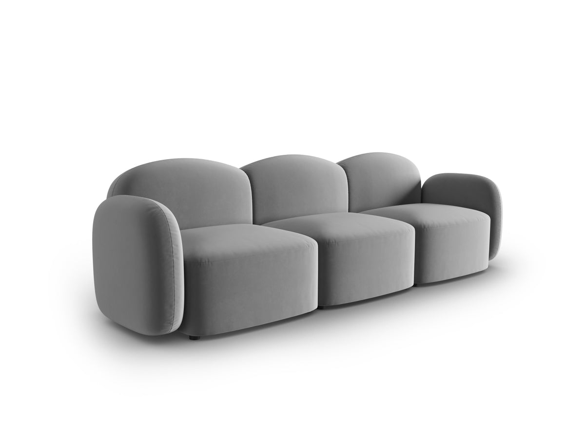 Blair Velour Sofa 3 Sitzer in Light Grey-Casino präsentiert im Onlineshop von KAQTU Design AG. 3er Sofa ist von Micadoni