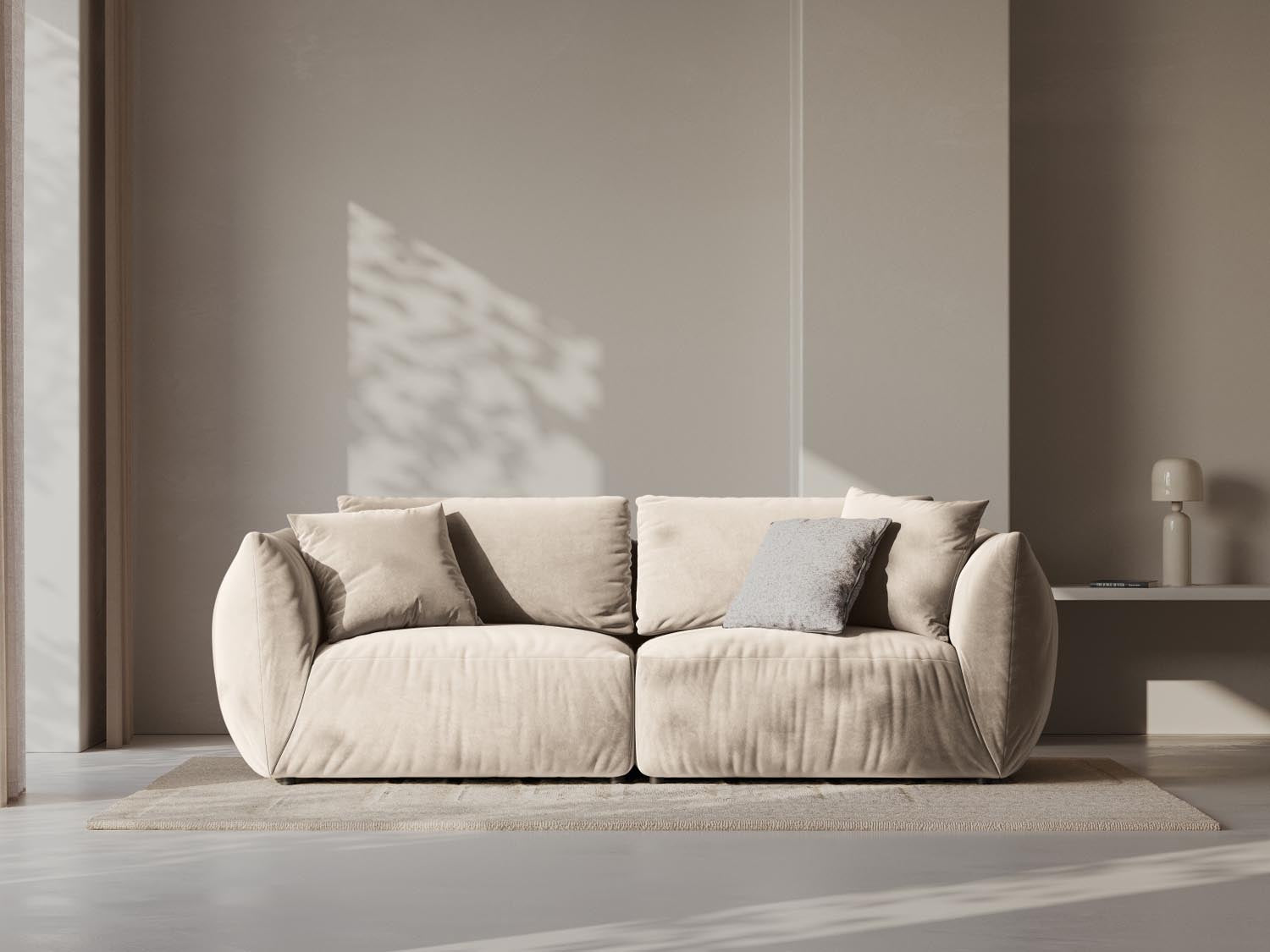 Chris Velour Modular Sofa 3 Sitzer in Ecru-Casino präsentiert im Onlineshop von KAQTU Design AG. 3er Sofa ist von Micadoni