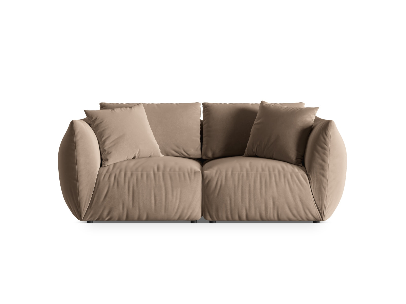 Chris Velour Modular Sofa 3 Sitzer in Light Brown-Casino präsentiert im Onlineshop von KAQTU Design AG. 3er Sofa ist von Micadoni