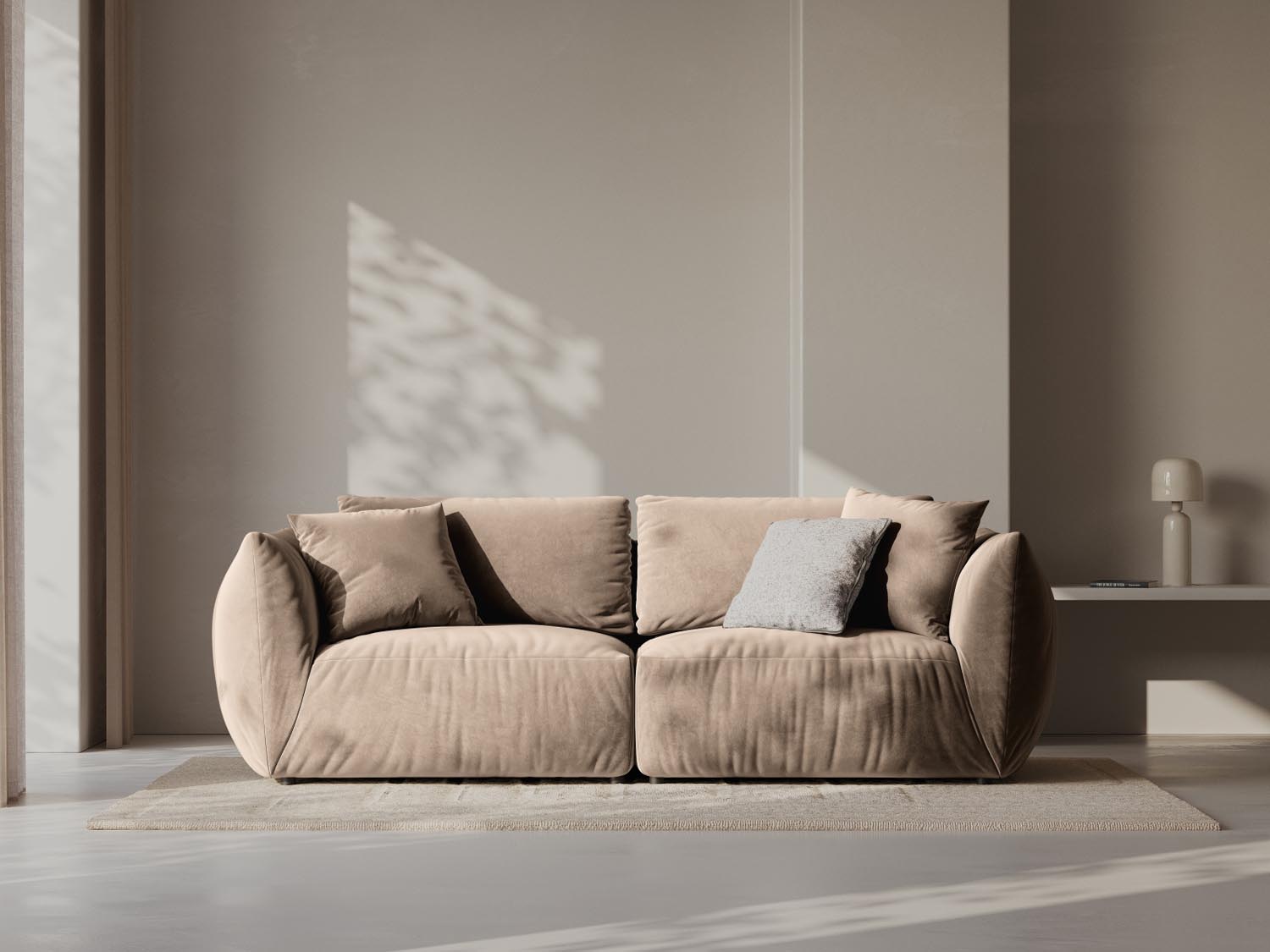 Chris Velour Modular Sofa 3 Sitzer in Light Brown-Casino präsentiert im Onlineshop von KAQTU Design AG. 3er Sofa ist von Micadoni