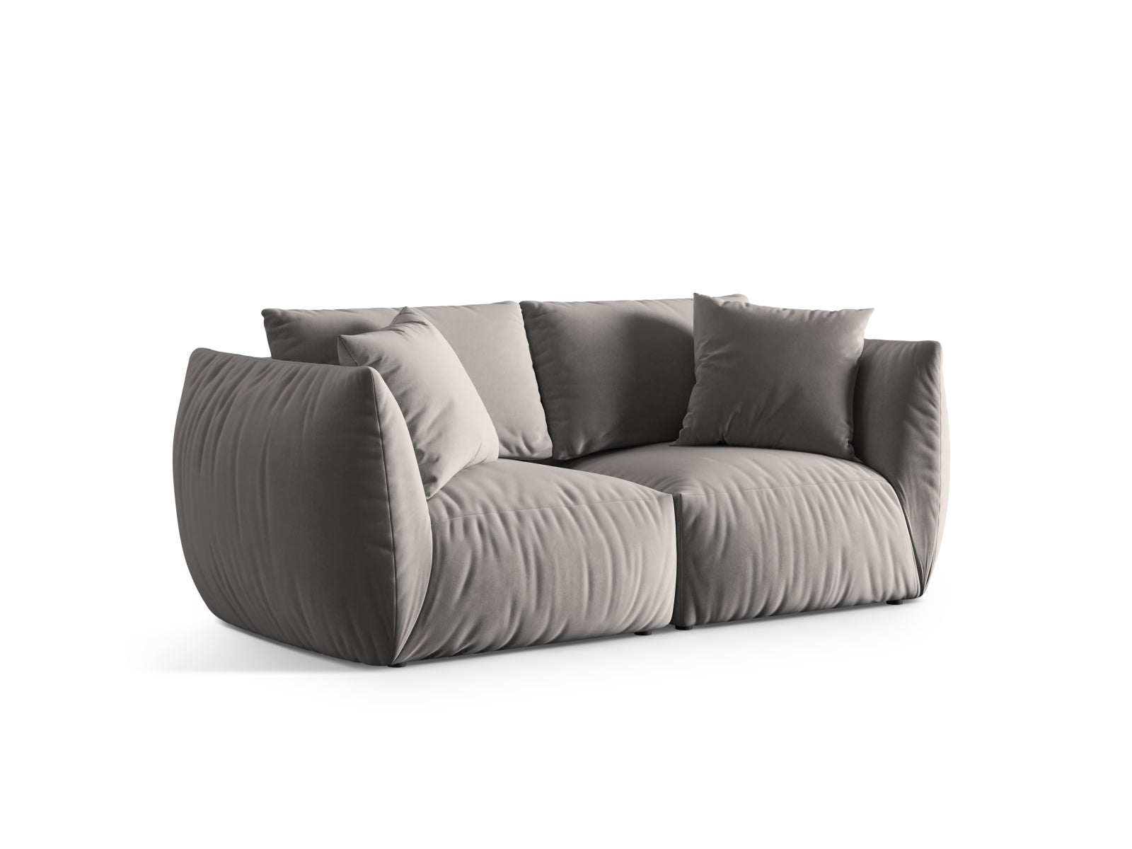 Stylisches Chris Velour Modular Sofa 3 Sitzer in edlem Grau, perfekt für entspannte Stunden und modernes Wohndesign.