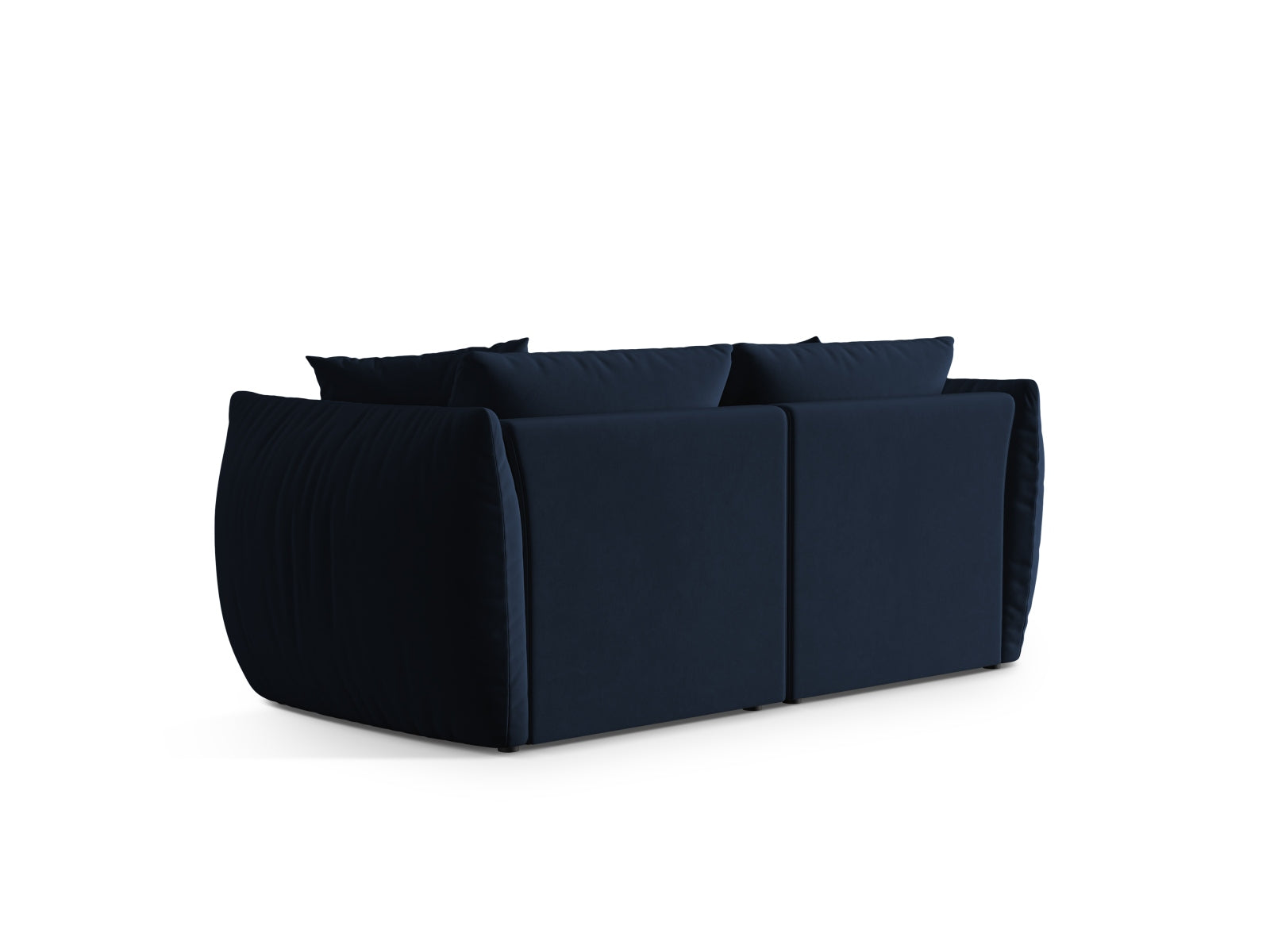 Elegantes Chris Velour 3-Sitzer Sofa in tiefem Royalblau, ideal für stilvolle Wohnräume und entspannte Stunden mit Freunden.
