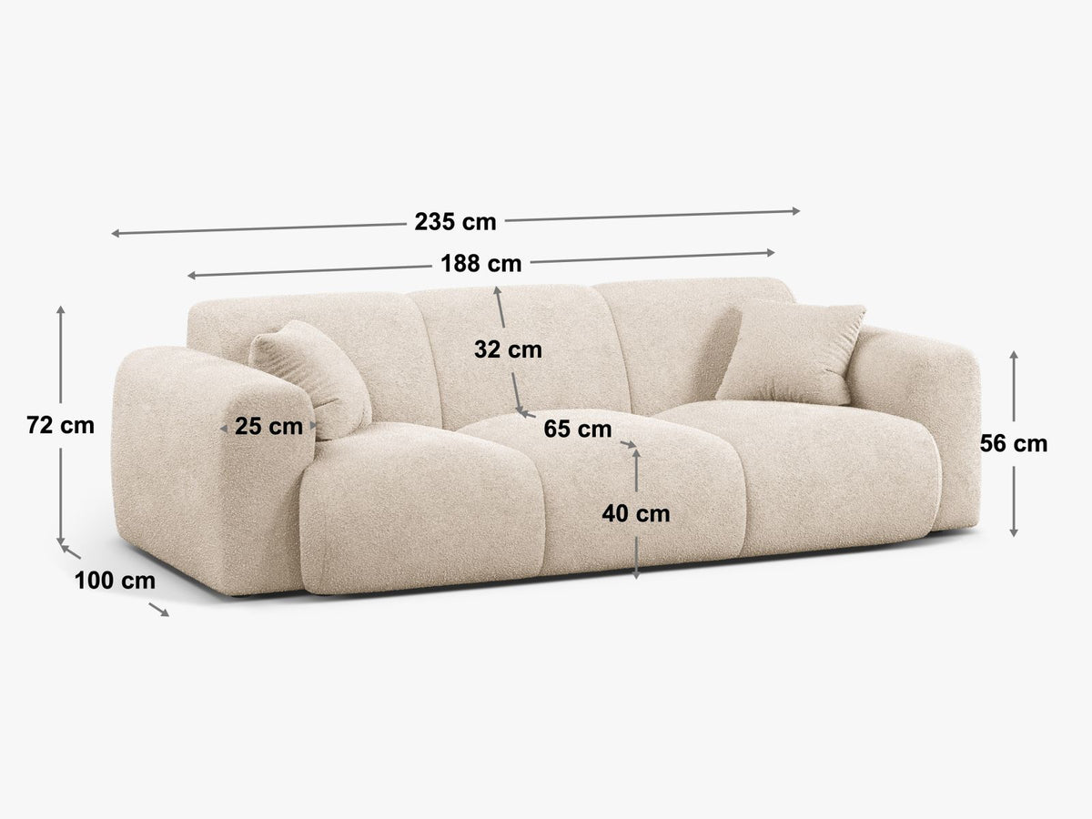 3-Sitzer Sofa Molino in Flamingo-Casino präsentiert im Onlineshop von KAQTU Design AG. 3er Sofa ist von Micadoni