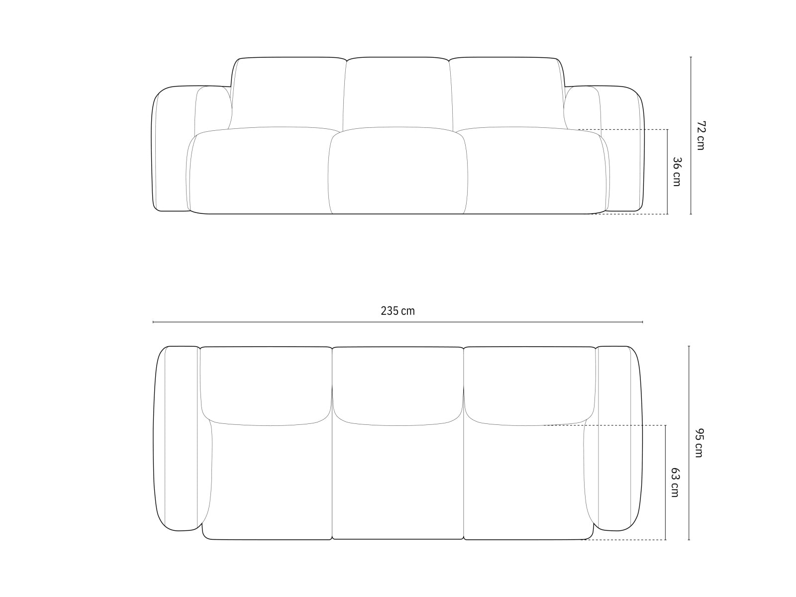 Molino Velour Sofa 3 Sitzer in Light Grey präsentiert im Onlineshop von KAQTU Design AG. 3er Sofa ist von Micadoni