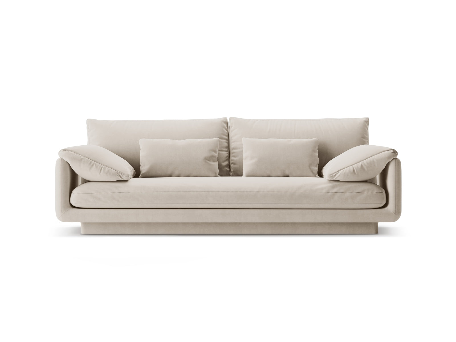 Torino Velour Sofa 3 Sitzer in Ecru präsentiert im Onlineshop von KAQTU Design AG. 3er Sofa ist von Micadoni