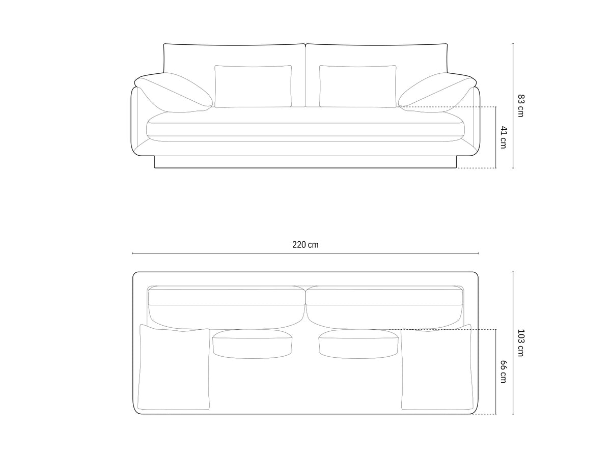 Torino Velour Sofa 3 Sitzer in Sand-Casino präsentiert im Onlineshop von KAQTU Design AG. 3er Sofa ist von Micadoni
