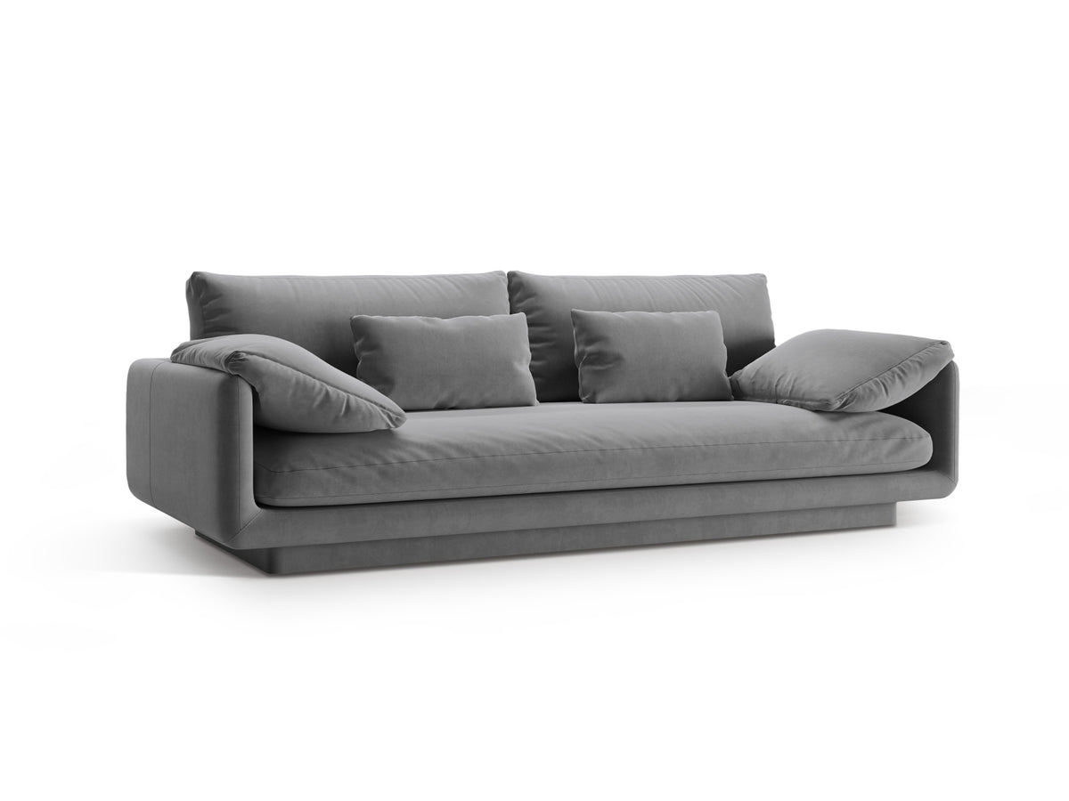 Torino Velour Sofa 3 Sitzer in Light Grey-Casino präsentiert im Onlineshop von KAQTU Design AG. 3er Sofa ist von Micadoni