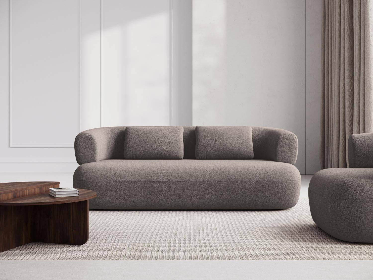 Entdecken Sie das stilvolle Jenny Boucle Sofa 3 Sitzer von Micadoni – ideal für Komfort und Eleganz in jedem Raum.