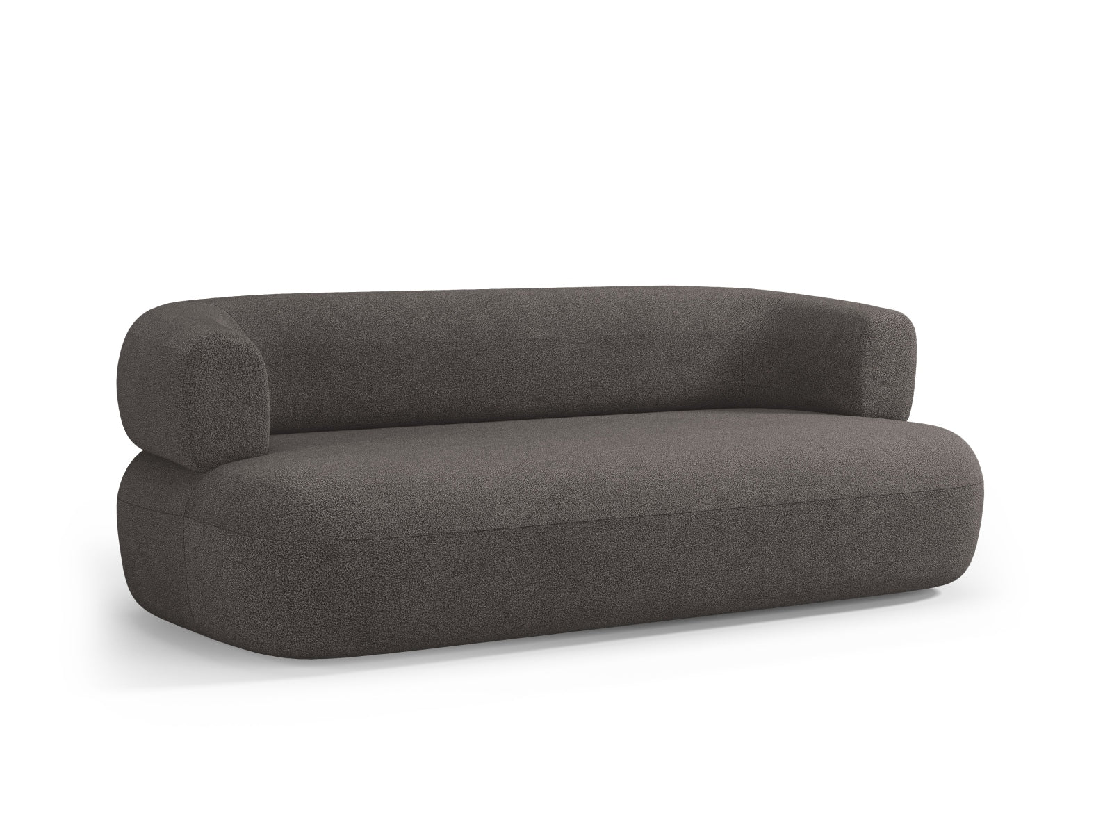 Modernes 3-Sitzer Boucle Sofa Jenny in ansprechendem Grauton von Micadoni, perfekt für stilvolle Wohnräume und entspannte Stunden.