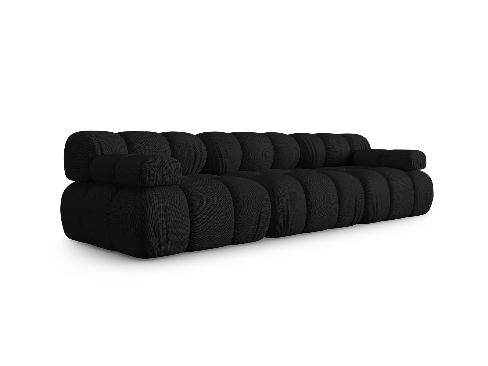 Elegantes Bellis 3-Sitzer Sofa in Schwarz, 94 cm, modulares Design von Micadoni, ideal für stilvolle Wohnräume.