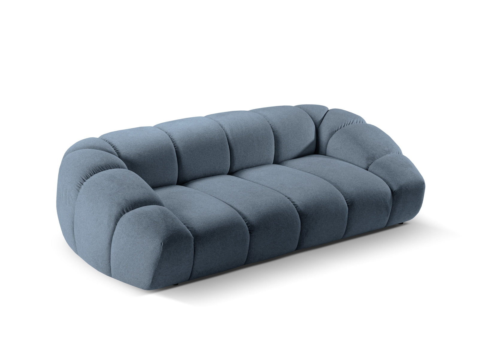 Elegantes 3-Sitzer Sofa Diana in modernem Blue Jeans-Bubble, ideal für stilvolle Wohnräume und gemütliche Abende.