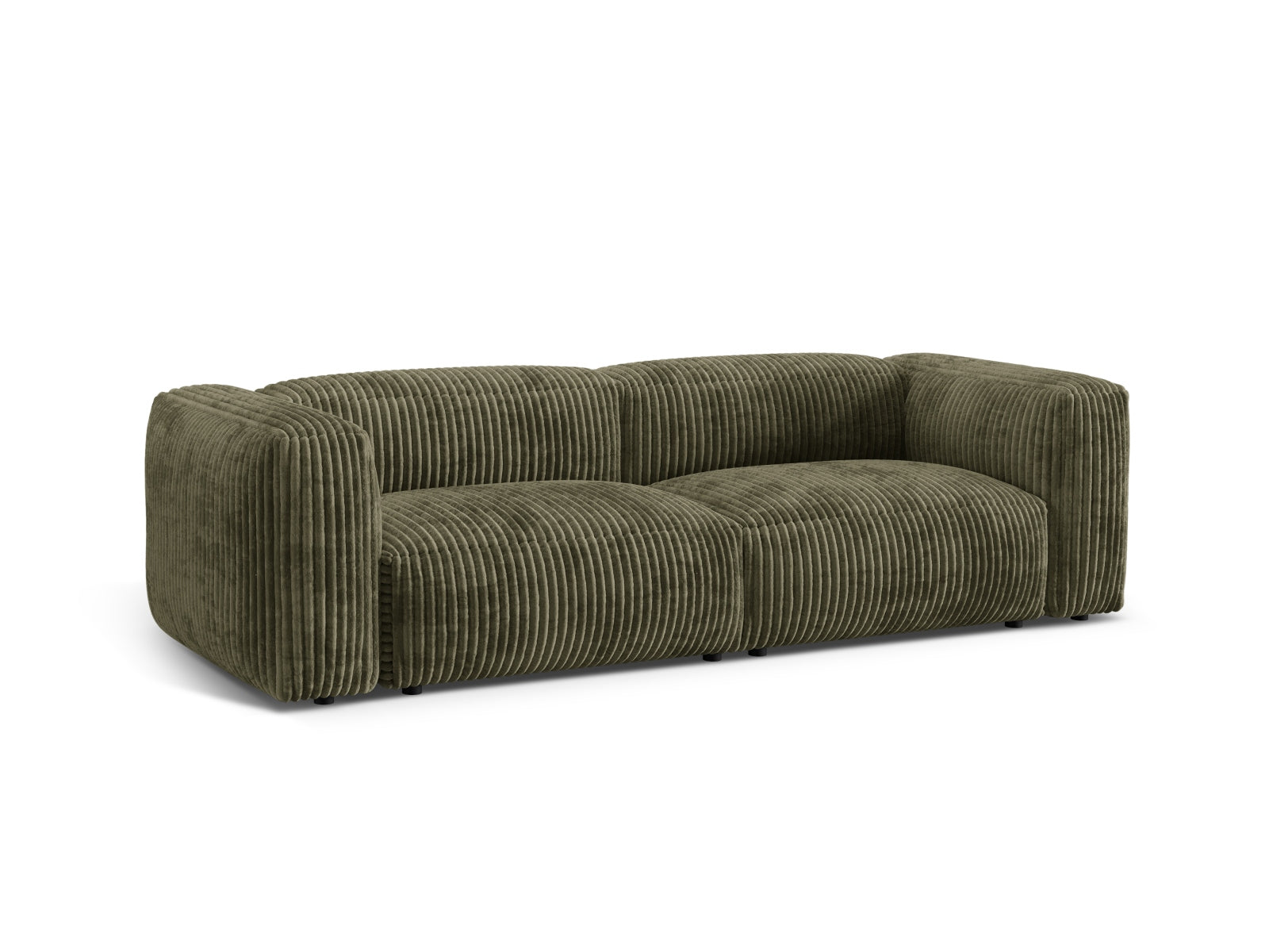 Elegantes Martina 3-Sitzer Sofa in Moss Green-Tilia, ideal für modernes Wohnen. Modulares Design von Micadoni für vielseitige Raumgestaltung.