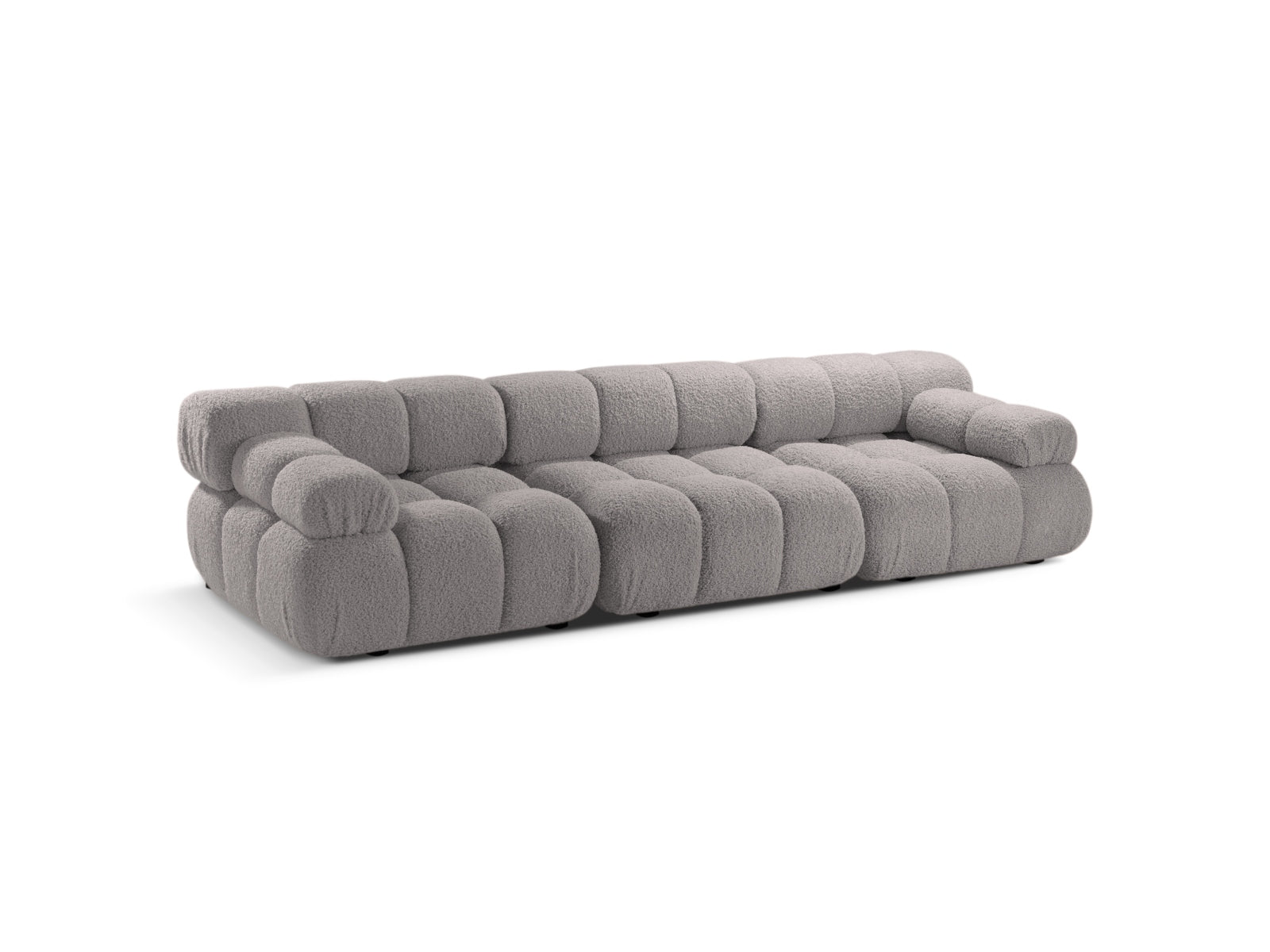 Elegantes Bellis Boucle 3-Sitzer Sofa in hellem Grau, ideal für moderne Wohnräume, präsentiert von Micadoni.