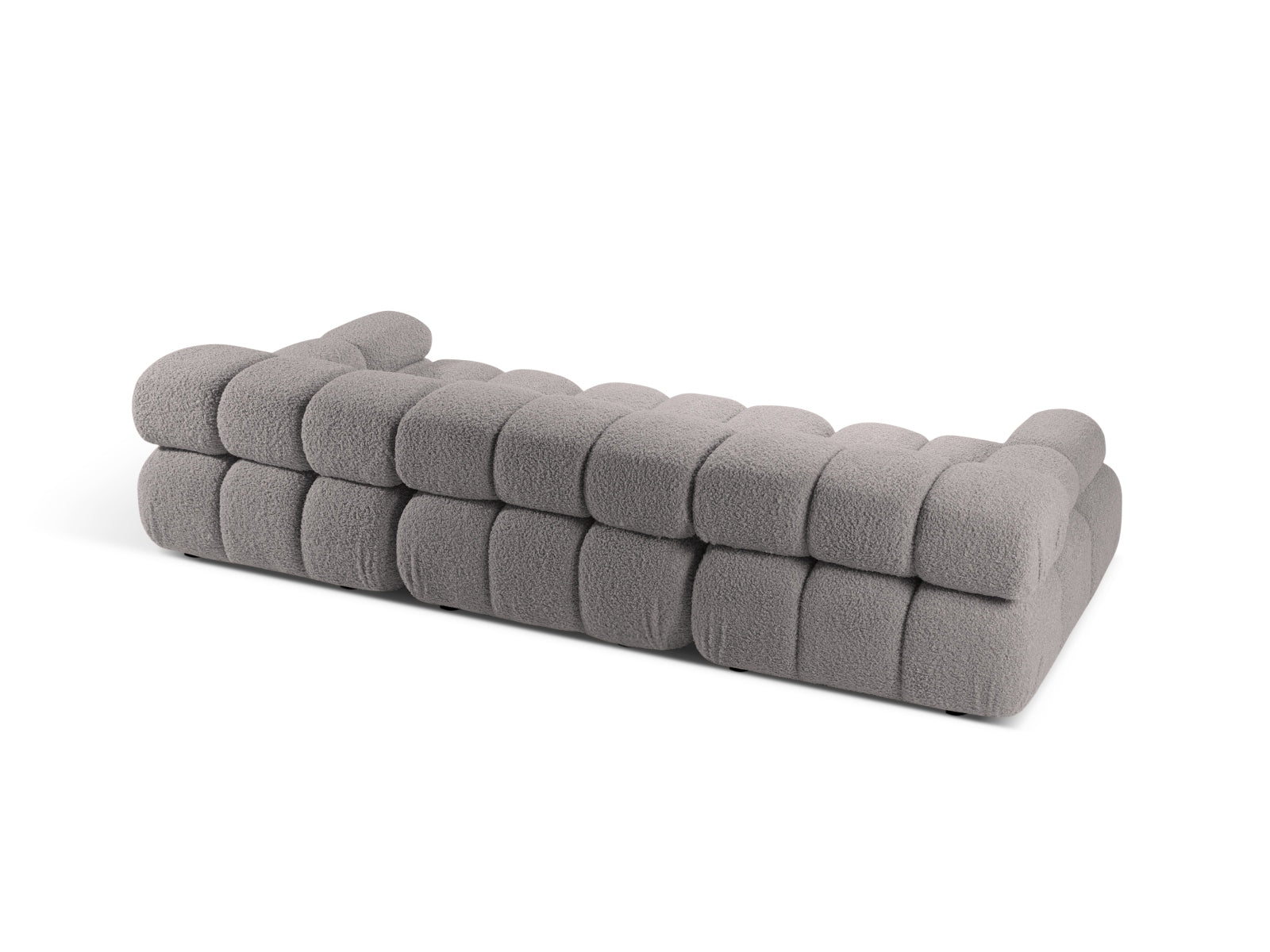 Stylisches modulares 3-Sitzer Sofa Bellis Boucle in sanftem Grau, perfekt für zeitgemäße Inneneinrichtungen von Micadoni.