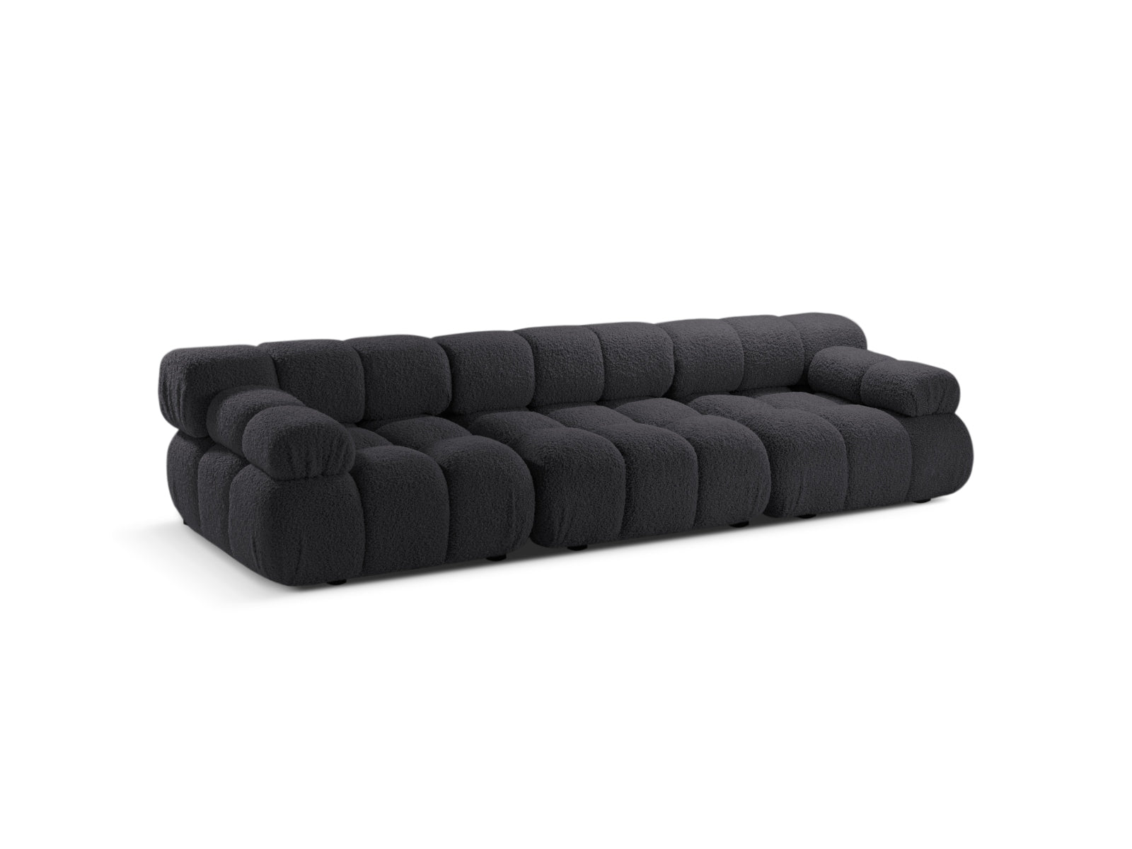 Elegantes Bellis Boucle 3-Sitzer Sofa in Graphit, ideal für modernes Wohnen. Modular und stilvoll, perfekt für jedes Wohnzimmer.