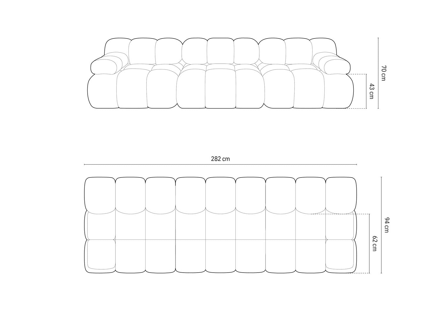 Elegantes 3-Sitzer Sofa Bellis Boucle in warmem Ziegelrot, ideal für stilvolle Wohnräume und entspannte Stunden.