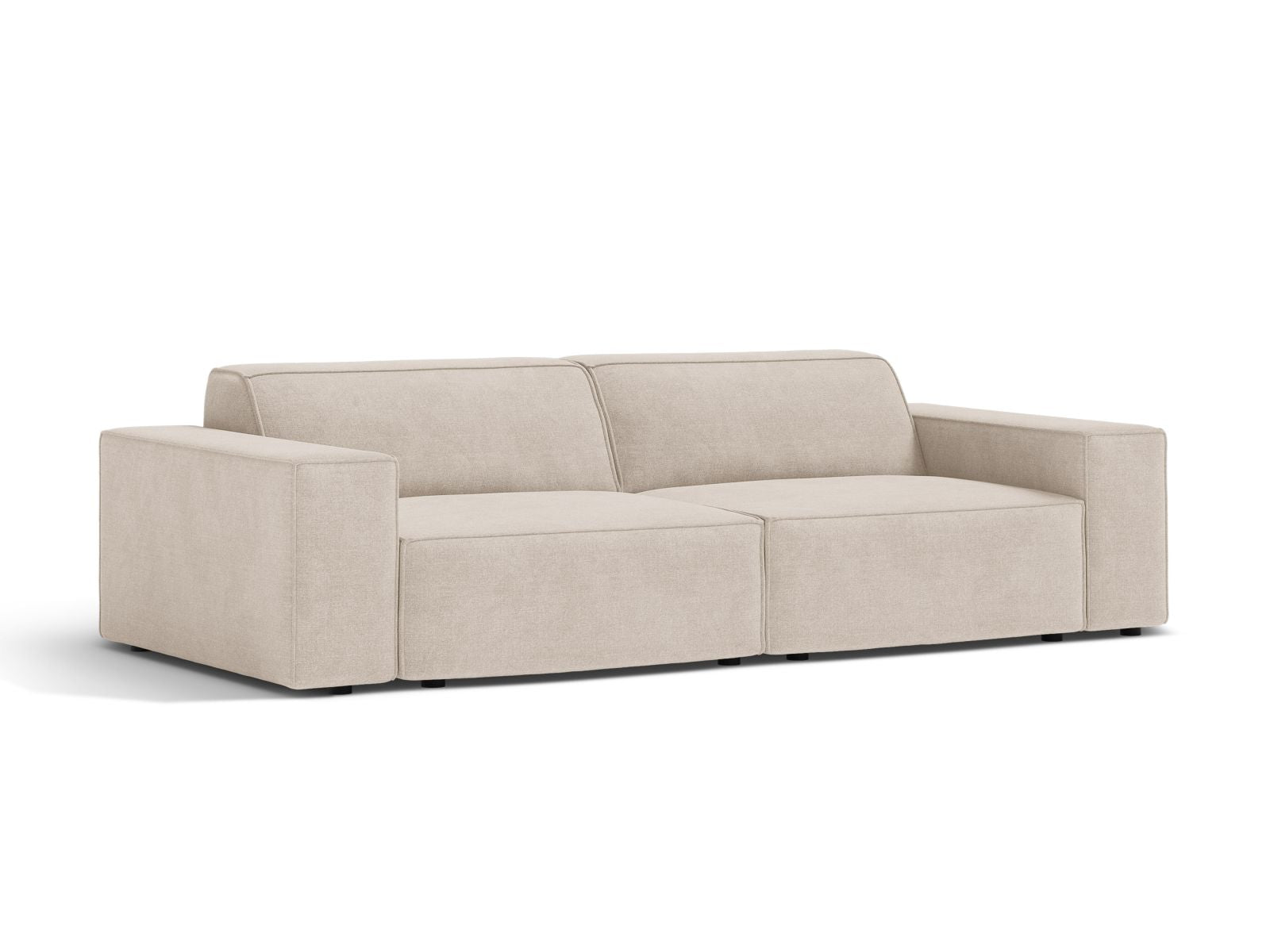 Beige 3-Sitzer Sofa Jodie von Micadoni, modernes und elegantes Design, ideal für stilvolle Wohnräume, präsentiert von KAQTU Design AG.