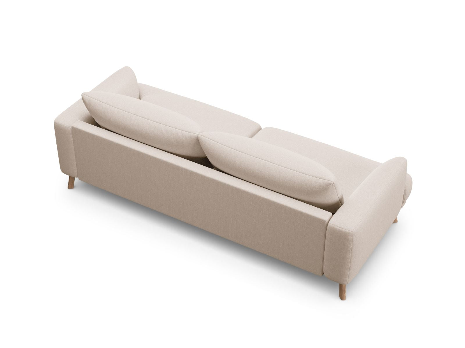 Beige 3-Sitzer Sofa Naomi von Micadoni, modernes Design für gemütliche Wohnzimmer, ideal für entspannte Stunden und stilvolle Einrichtung.