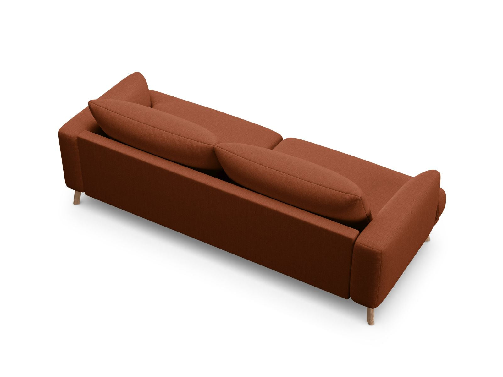 Elegantes 3-Sitzer Sofa Naomi in warmem Brick-Liberty, ideal für einladende und geschmackvolle Wohnräume.